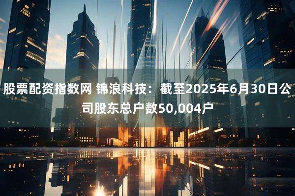 股票配资指数网 锦浪科技：截至2025年6月30日公司股东总户数50,004户