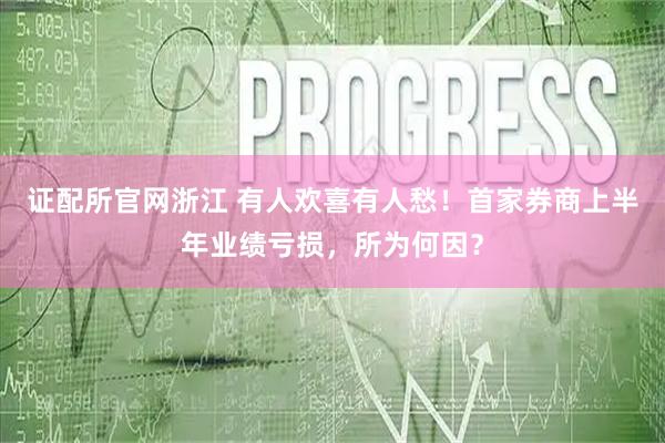 证配所官网浙江 有人欢喜有人愁！首家券商上半年业绩亏损，所为何因？